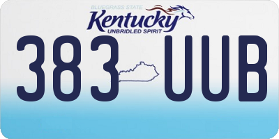 KY license plate 383UUB