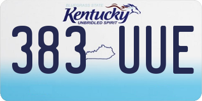 KY license plate 383UUE