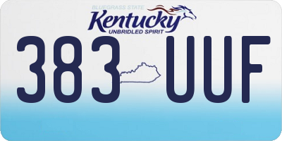 KY license plate 383UUF