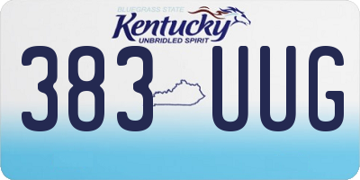 KY license plate 383UUG