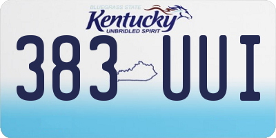 KY license plate 383UUI
