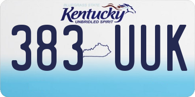 KY license plate 383UUK