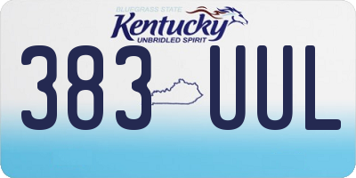 KY license plate 383UUL