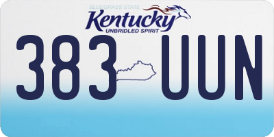 KY license plate 383UUN