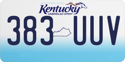 KY license plate 383UUV