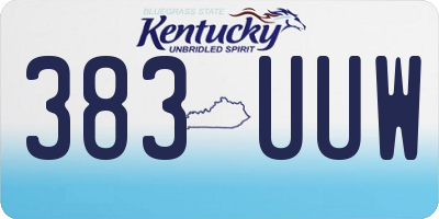 KY license plate 383UUW