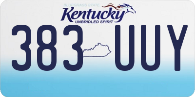 KY license plate 383UUY