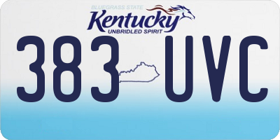 KY license plate 383UVC