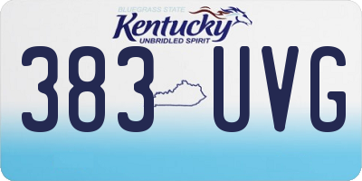 KY license plate 383UVG