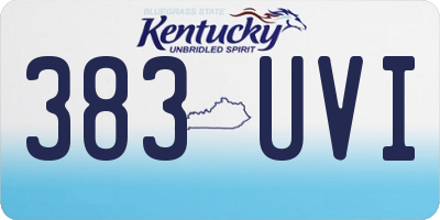 KY license plate 383UVI
