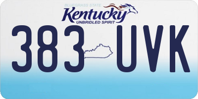 KY license plate 383UVK