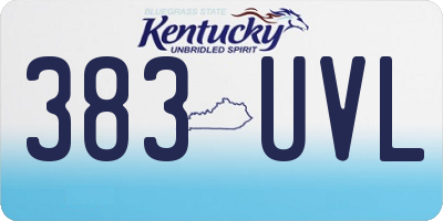 KY license plate 383UVL