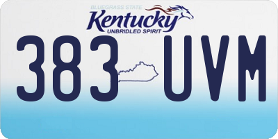 KY license plate 383UVM