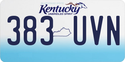 KY license plate 383UVN