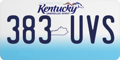 KY license plate 383UVS