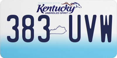 KY license plate 383UVW