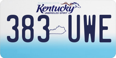 KY license plate 383UWE