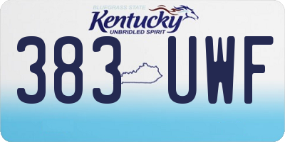 KY license plate 383UWF
