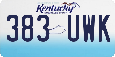 KY license plate 383UWK
