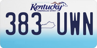KY license plate 383UWN