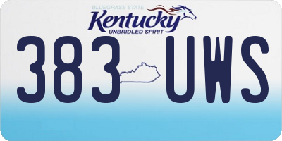 KY license plate 383UWS