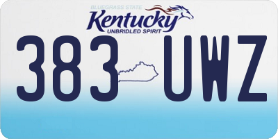 KY license plate 383UWZ