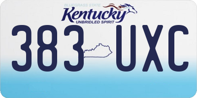 KY license plate 383UXC
