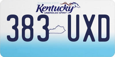 KY license plate 383UXD