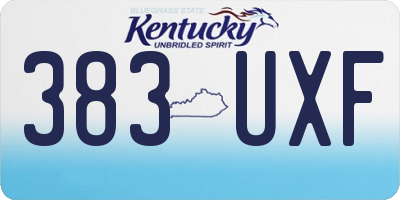 KY license plate 383UXF