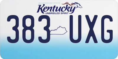 KY license plate 383UXG