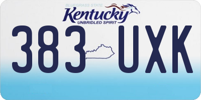 KY license plate 383UXK