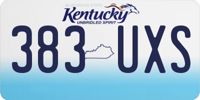 KY license plate 383UXS