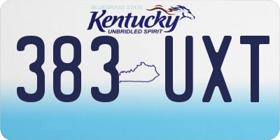 KY license plate 383UXT