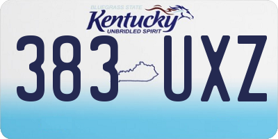 KY license plate 383UXZ