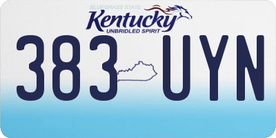 KY license plate 383UYN