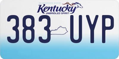KY license plate 383UYP