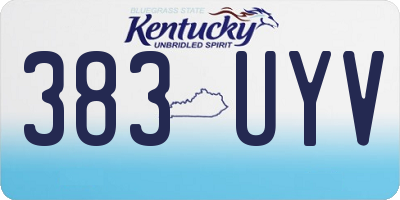 KY license plate 383UYV