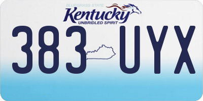 KY license plate 383UYX