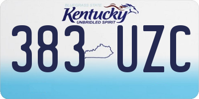 KY license plate 383UZC