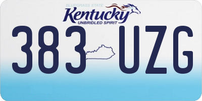KY license plate 383UZG