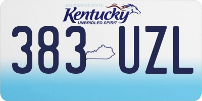 KY license plate 383UZL
