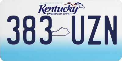 KY license plate 383UZN