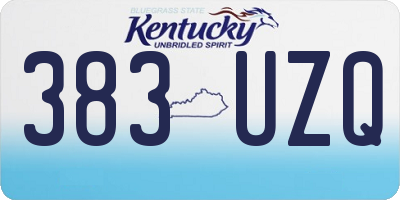 KY license plate 383UZQ