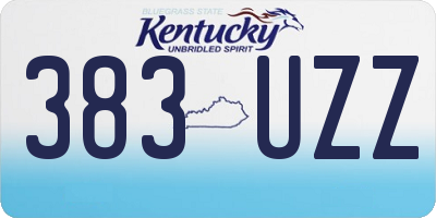 KY license plate 383UZZ