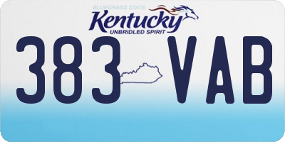 KY license plate 383VAB