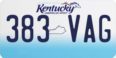 KY license plate 383VAG