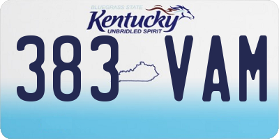 KY license plate 383VAM