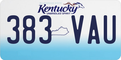 KY license plate 383VAU