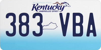 KY license plate 383VBA