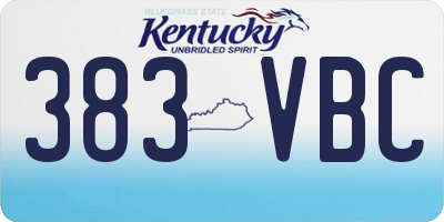 KY license plate 383VBC